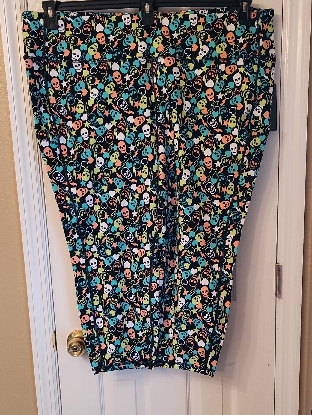 torrid Black Leggings with Neon Skull, Star & Heart Print